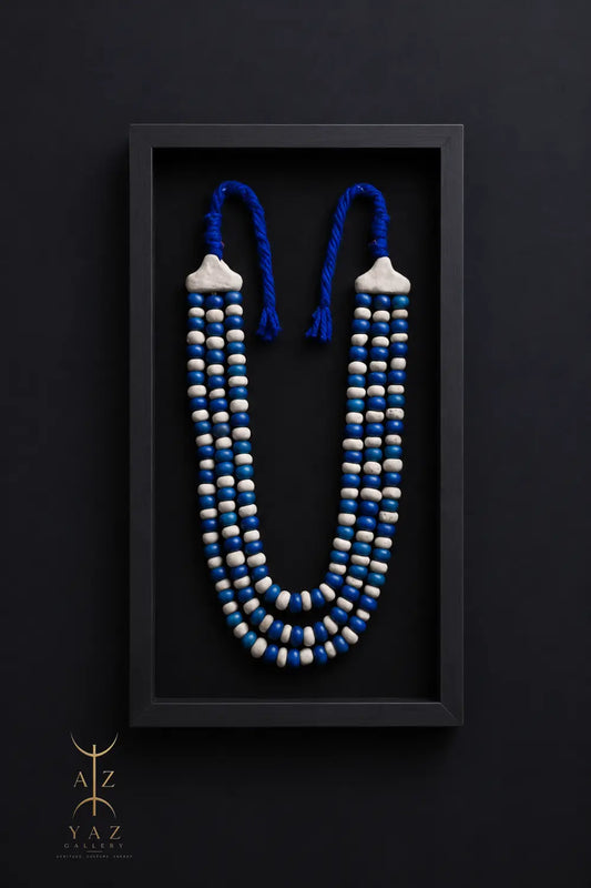 Azure Heritage – Handmade Blue Beaded Wall Art | 70 x 40 cm