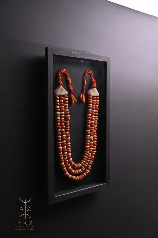 Sunset Earth Harmony – Handmade Tribal Bead Wall Art (70 x 40 cm)