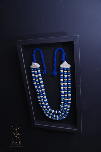 Azure Heritage – Handmade Blue Beaded Wall Art | 70 x 40 cm