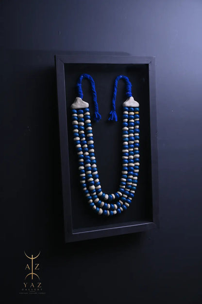 Azure Heritage – Handmade Blue Beaded Wall Art | 70 x 40 cm