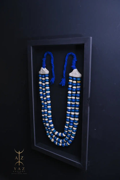 Azure Heritage – Handmade Blue Beaded Wall Art | 70 x 40 cm