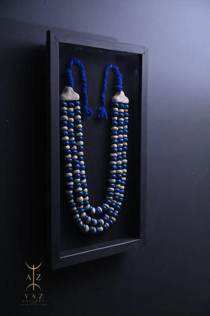 Azure Heritage – Handmade Blue Beaded Wall Art | 70 x 40 cm