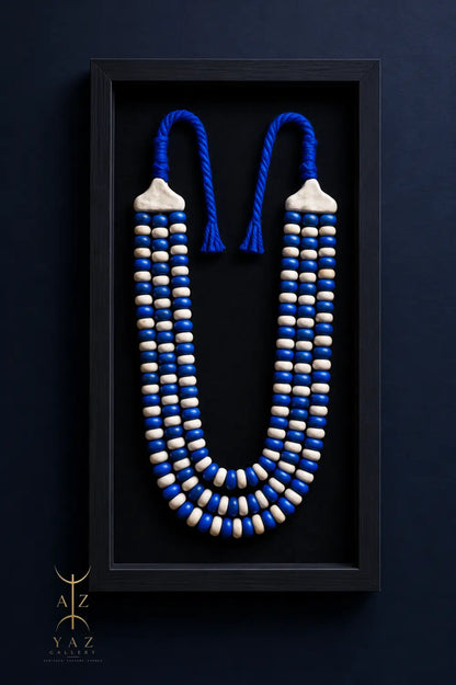Azure Heritage – Handmade Blue Beaded Wall Art | 70 x 40 cm