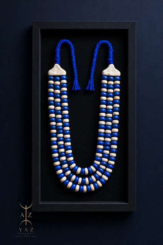 Azure Heritage – Handmade Blue Beaded Wall Art | 70 x 40 cm