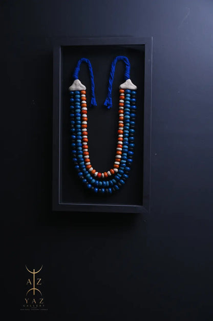 Azure Heritage – Handmade Tribal Bead Wall Art (70 x 40 cm)