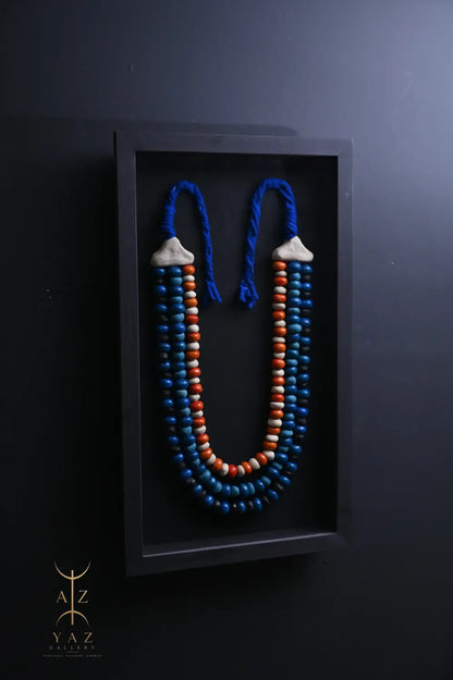 Azure Heritage – Handmade Tribal Bead Wall Art (70 x 40 cm)