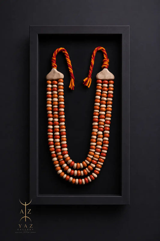 Sunset Earth Harmony – Handmade Tribal Bead Wall Art (70 x 40 cm)